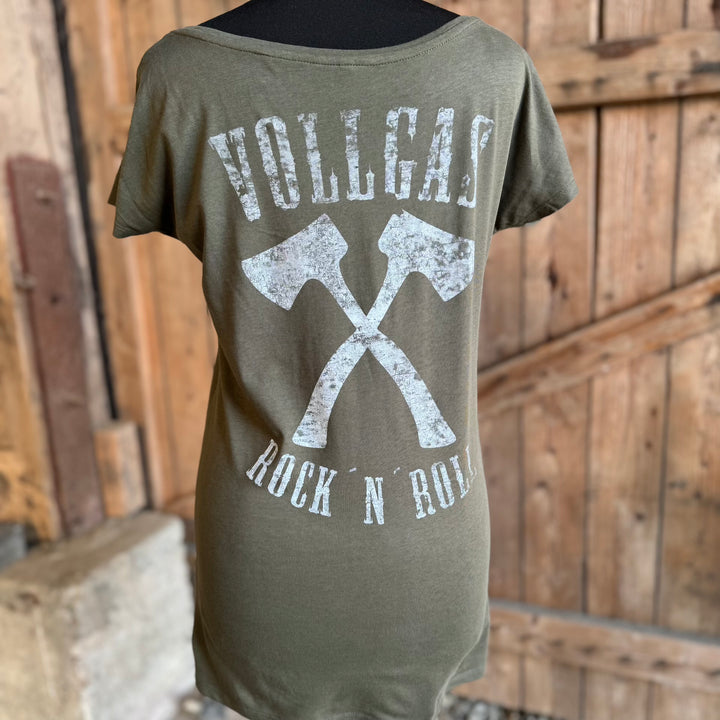 GirlyShirt Vollgas olive