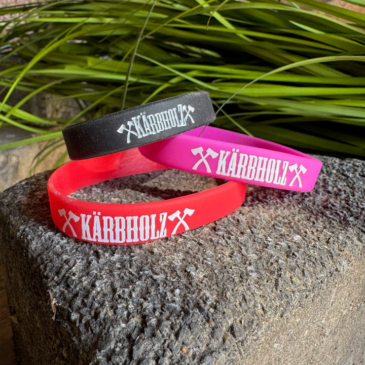 Gummiband-Schwarz, Pink und Rot