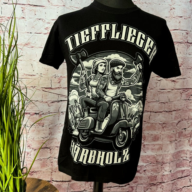 T-Shirt "Tiefflieger Schwarzweiß"